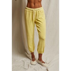 Perfectwhitetee Gogo Loop Terry High‎ Rise Sweatpant Jogger in Banana Yellow